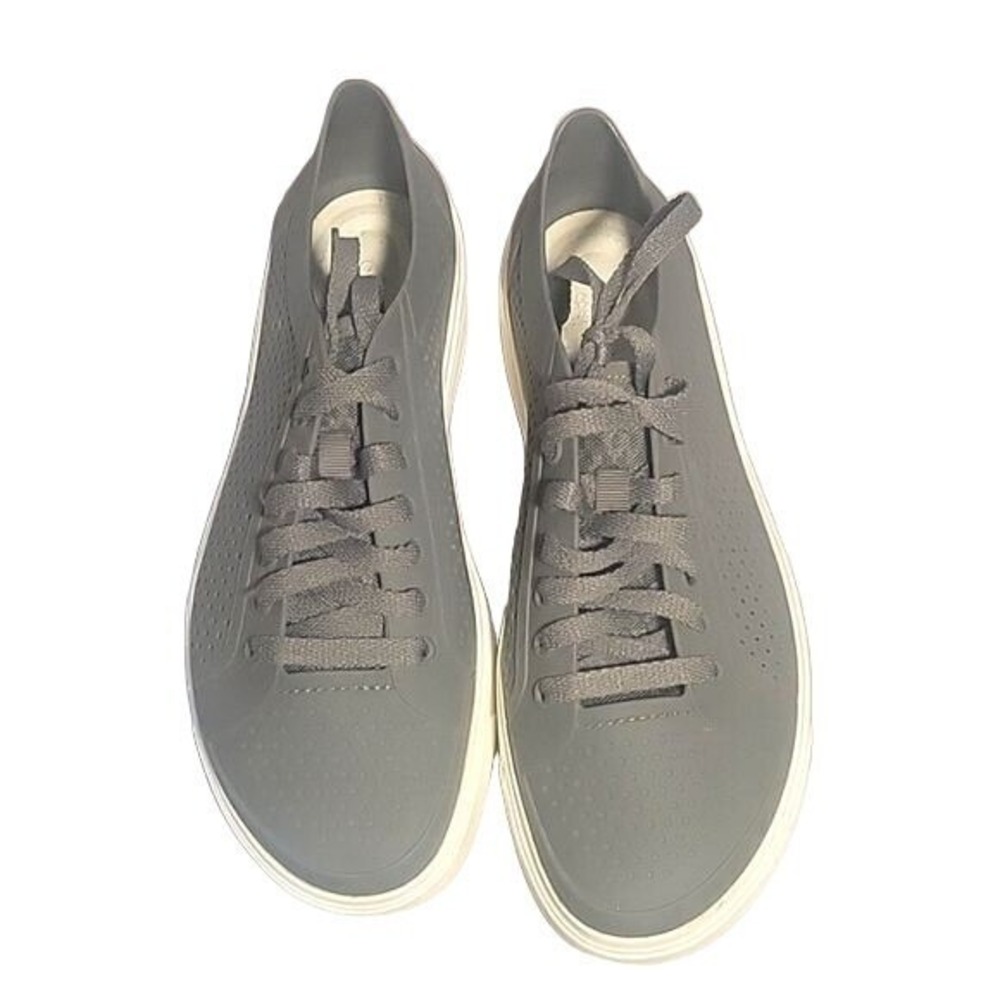 CROCS Iconic Comfort Women's Citilane Roka Court Sneaker Grey Lace-up 11 beach